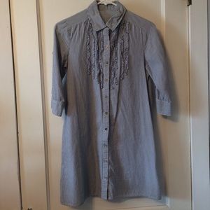 💜2 for $15 Blue and White Striped Shirt Dress